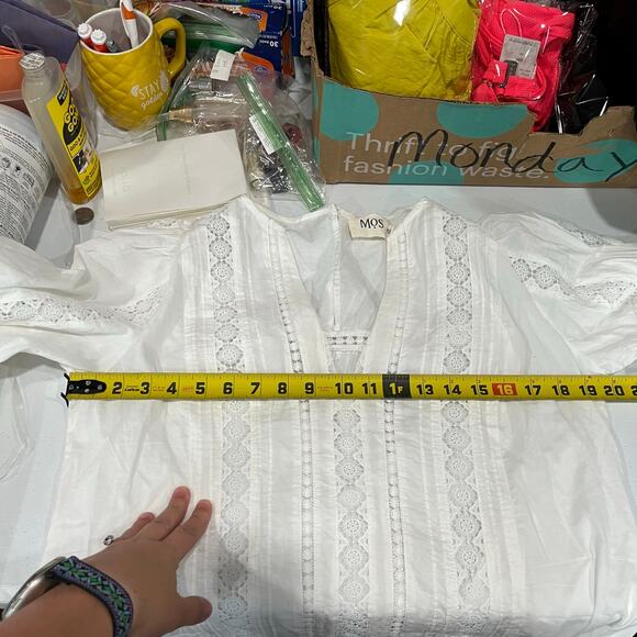 MOS The Label Botanic Fields Dress In Ivory White Eyelet Lace Womens Size US 6 - Picture 7 of 7